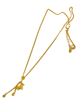金店同款古法金色小马流苏项链
