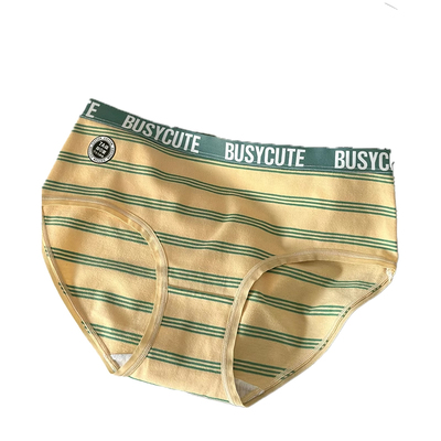 条纹运动风纯棉少女中腰内裤包臀