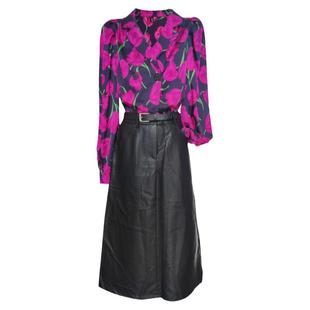 2025新款春夏季港风复古衬衫宽松上衣套装皮裙半身裙春秋口袋裙女