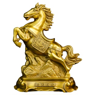 铜马摆件纯黄铜生肖马马到成功工艺品办公室客厅家居店铺装饰礼品