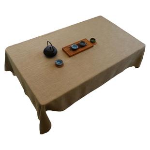 定制粗麻餐桌布茶几北欧风纯色圆台布艺日系棉麻会议桌长方形家用