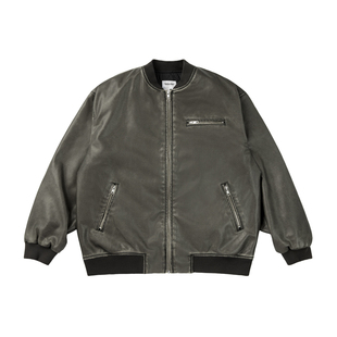 VMCL洗水皮美式复古做旧皮衣MA1飞行员夹克外套男23AW vermicelli
