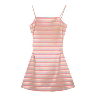 大码彩虹吊带连衣裙子女2025新款开春穿搭夏季小个子包臀短裙胖mm