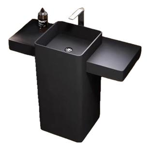 人造石柱盆洗手盆一体台上盆落地式卫生间方形带台面洗漱盆洗面盆