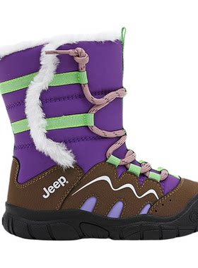 jeep儿童雪地靴抗寒冷高筒