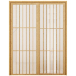 日式推拉门吊轨门格子门榻榻米门卧室格栅樟子实木移门衣柜折叠门