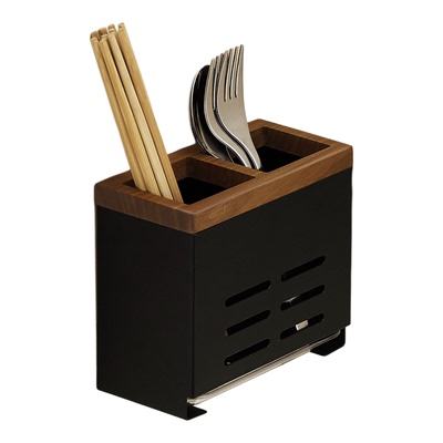 胡桃木高端壁挂式刀具收纳免打孔