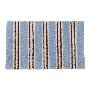 ins简约条纹植绒地毯簇绒脚垫浴室卫生间门口吸水地垫卧室床边毯