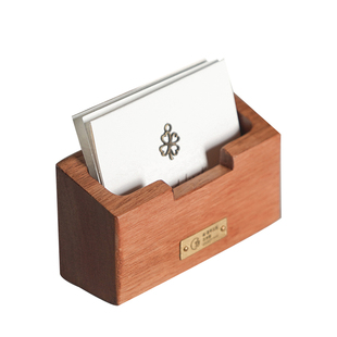 木质名片展示架大容量名片盒卡片架座可定制logo实木高档酒店民宿咖啡店前台名片盒名片摆放架咭片座名片座