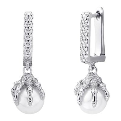 欧美龙爪珍珠耳环男女