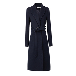 高端职业呢子大衣女中长款秋冬羊毛外套加厚毛呢酒店售楼部工作服