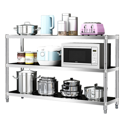 三层厨房货架定制定做餐边置物架多功能落地多层不锈钢架子收纳架