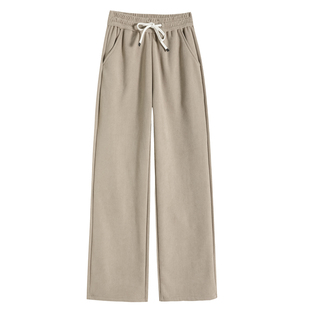 2025冬季加厚绒阔腿裤女冬季羊羔绒保暖显瘦垂坠感休闲棉裤裤子