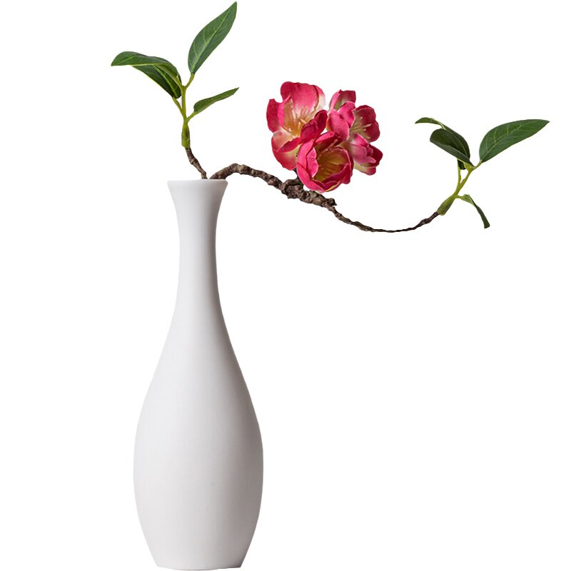 德化陶瓷花瓶摆件客厅插花新中式玄关装饰品花器水培桌面装饰摆件