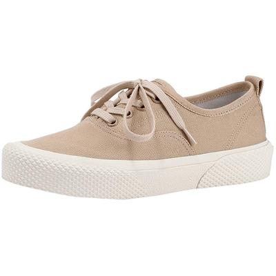 bellalily时尚平底系带帆布鞋