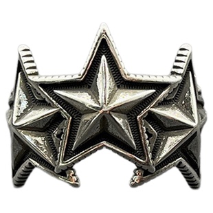 s925纯银克罗伈复古三连星星戒指男女五角星cody sanderson风格潮