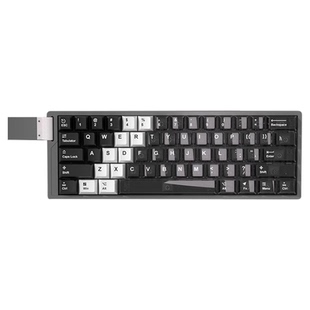 极昼黑双拼键帽透明原厂高度PBT材质五面热升华黑色美加狮Nano68