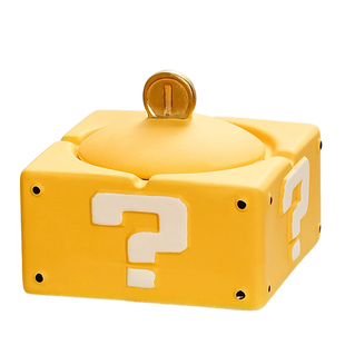 问号陶瓷烟灰缸带盖防飞灰客厅家用创意摆件办公室茶几高颜值烟缸