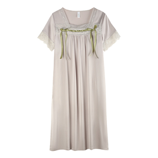 轩靓冰丝睡裙女夏季薄款仿真丝绸短袖长裙睡衣2026新款夏天家居服