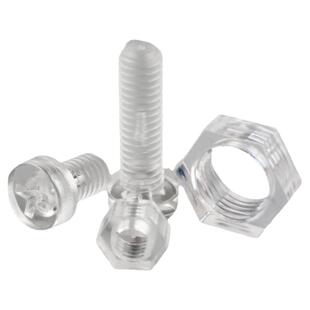 圆头塑料透明螺丝钉塑胶螺丝亚克力PC螺钉螺母配件大全M3M4M5M6