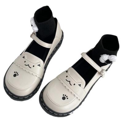 lolita招财猫可爱小皮鞋日系jk鞋