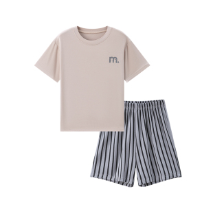 『凉感不闷』男童套装短袖短裤春夏儿童莫代尔睡衣家居服青少年薄