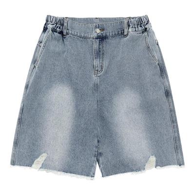 BODYDREAM BM水洗做旧牛仔短裤男磨破风纯棉直筒宽松休闲五分裤