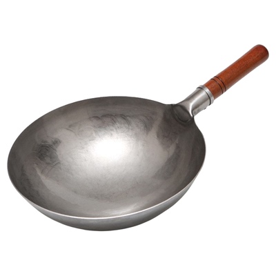 章丘手工铁锅官方老式家用圆底炒菜锅无涂层不粘锅燃气灶专用大勺