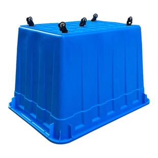 加厚超大号带轮塑料箱带盖周转箱服装厂塑料滑轮推车幼儿园收纳箱