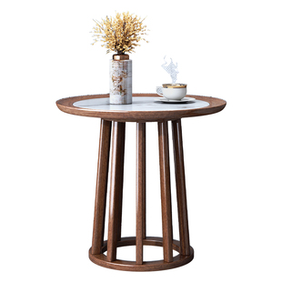 新中式实木小圆桌茶几沙发边几客厅家用小茶几小型小桌子移动角几