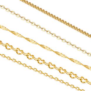 999纯银项链女无吊坠替换锁骨链裸链足银素链镀18k金色链子不掉色