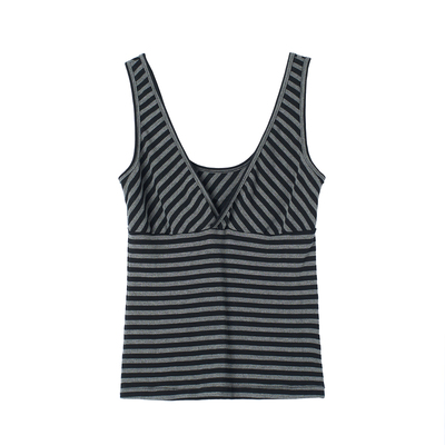 SoloForTwo深V条纹双面吊带