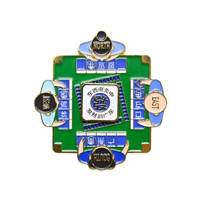 1200广州文创冰箱贴有趣的麻将特色冰箱贴金属发财到广东纪念品