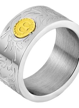 印第安日系潮货金乌男士钛钢戒指