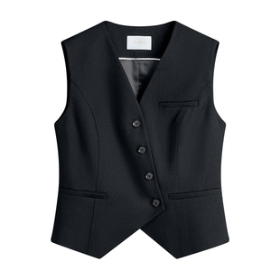 Navigare意大利小帆船通勤羊毛马甲女款2025秋季新款修身V领背心