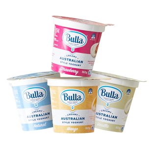 【每月空运6杯装】Bulla澳式酸奶原味香草味草莓蓝莓芒果160g*6杯