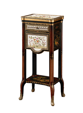 美式风全铜手绘小碎花角几摆件