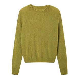 TKY SHOP马海毛圆领针织衫女2025冬季新款简约纯色百搭气质毛衣