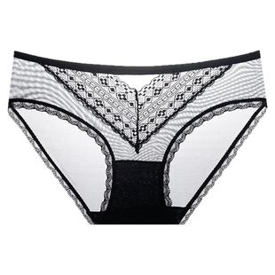 【黑色蕾丝】性感内裤女夏季薄款低腰纯欲女生纯棉裆无痕三角裤头