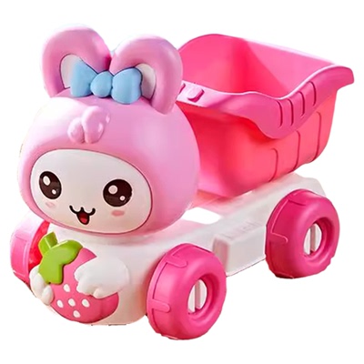 女孩沙滩玩具宝海边挖铲子