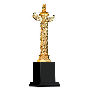 定制轻奢领导办公室高档摆件开业礼品金属九龙柱华表奖杯商务礼品