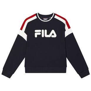 FILA 斐乐官方女子套头卫衣冬季时尚休闲拼色宽松针织长袖上衣