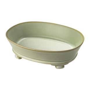 汝窑干泡台茶盘手工壶承水仙盆家用景德镇小型茶台茶承青瓷茶具