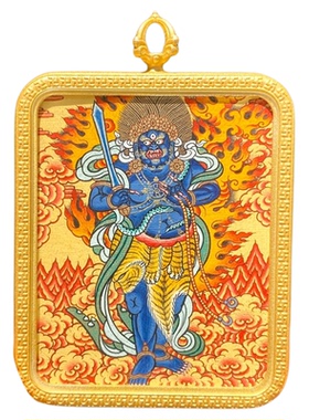 手工藏式唐卡吊坠绿度母十二生肖