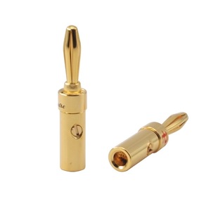 纯铜镀金免焊弯头香蕉头U型Y插功放音箱喇叭线接头音响插头针插