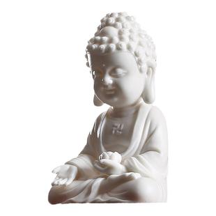 德化白瓷陶瓷手工艺品娑婆三圣佛像人物摆件家居客厅供奉桌面摆设