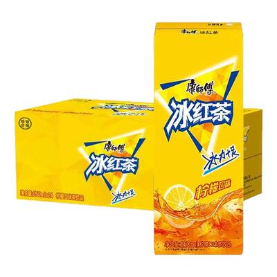 康师傅冰红茶250ml*24盒整箱纸盒装冰爽一夏柠檬口味茶饮料