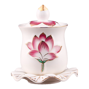 陶瓷供杯家用佛台供佛杯观音供水杯佛前供水杯子上供水杯佛堂贡杯