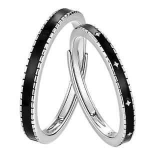 I Do&Co.星夜相守情侣对戒小众个性银戒指一对生日礼物送男女友