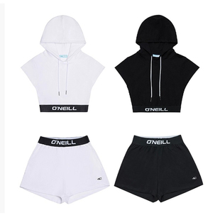 ONEILL运动套装短袖T恤短裤薄款连帽夏卫衣潮棉质运动服女训练服